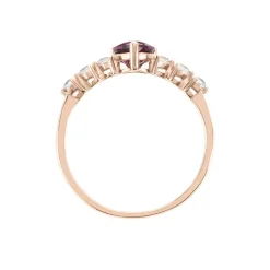 Bague Solitaire Accompagné Or Rose Samanta Rhodolite-Histoire d'Or Sale