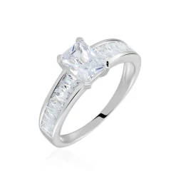 Bague Solitaire Aronn Argent Blanc Oxyde De Zirconium-Histoire d'Or