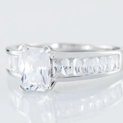 Bague Solitaire Aronn Argent Blanc Oxyde De Zirconium-Histoire d'Or