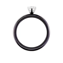 Bague Solitaire Ceramik Design Argent  Oxyde De Zirconium Et Céramique-Histoire d'Or Sale