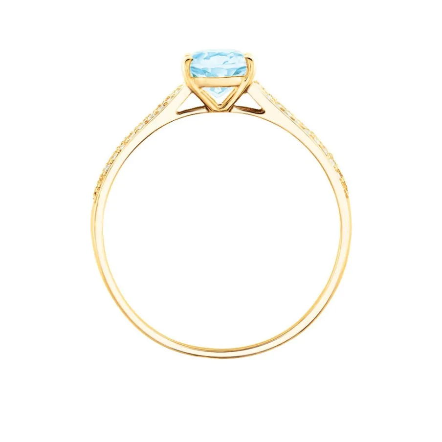 Histoire d'Or Bague Solitaire Crista Or Jaune Topaze Et Oxyde