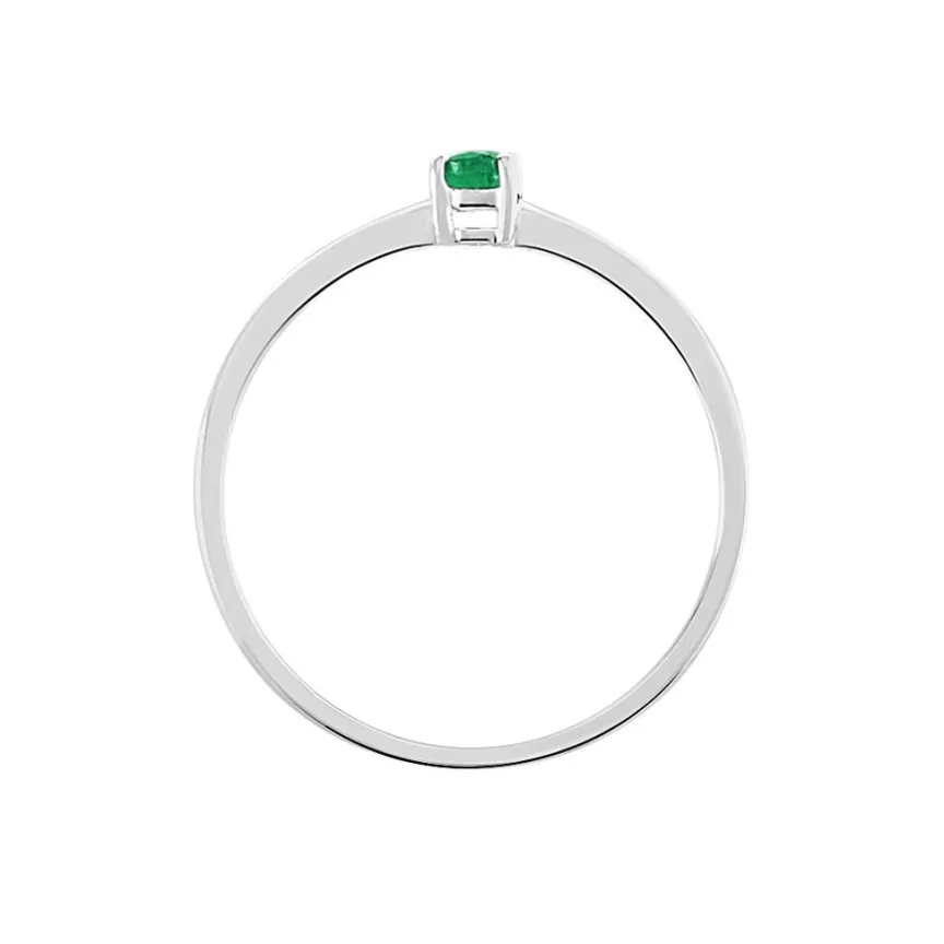 Bague Solitaire Dota Or Blanc Emeraude-Histoire d'Or New