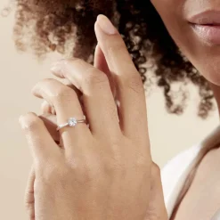 Bague Solitaire Elyana Argent Blanc Oxyde De Zirconium-Histoire d'Or Sale