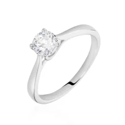 Bague Solitaire Fiona Or Blanc Diamant Synthetique-Histoire d'Or