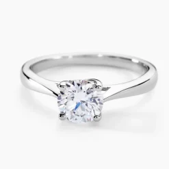 Bague Solitaire Fiona Or Blanc Diamant Synthetique-Histoire d'Or