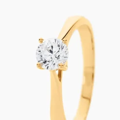 Bague Solitaire Fiona Or Jaune Diamant Synthetique-Histoire d'Or