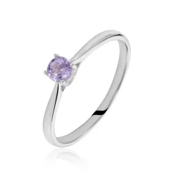 Bague Solitaire Fiona Or Blanc Amethyste-Histoire d'Or Clearance