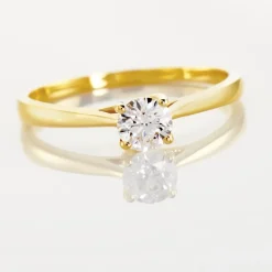 Bague Solitaire Fiona Or Jaune Diamant Synthetique-Histoire d'Or New