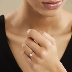 Histoire d'Or Bague Solitaire Fiona Or Blanc Diamant Synthetique