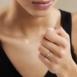 Bague Solitaire Fiona Or Blanc Diamant Synthetique-Histoire d'Or New