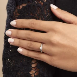 Bague Solitaire Flora Or Blanc Diamant-Histoire d'Or New