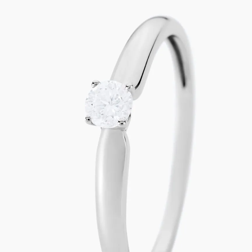 Bague Solitaire Flora Or Blanc Diamant-Histoire d'Or Sale