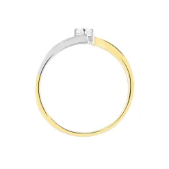 Bague Solitaire Francienne Or Bicolore Diamant-Histoire d'Or New