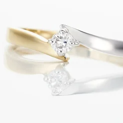 Bague Solitaire Francienne Or Bicolore Diamant-Histoire d'Or New