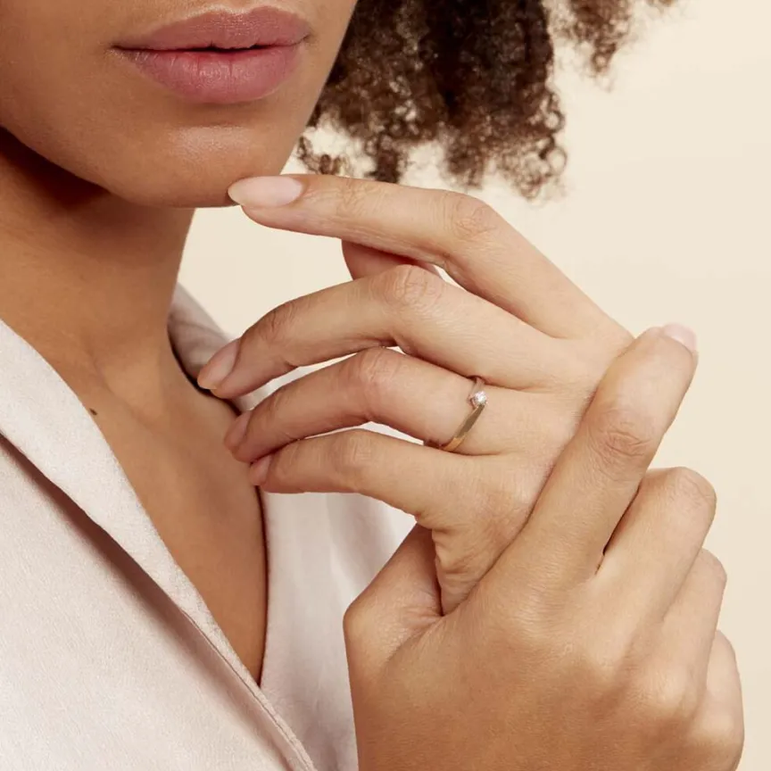 Bague Solitaire Francienne Or Bicolore Diamant-Histoire d'Or New