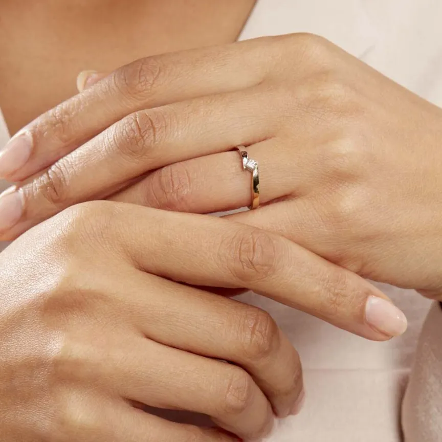 Bague Solitaire Francienne Or Bicolore Diamant-Histoire d'Or New