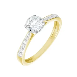Histoire d'Or Bague Solitaire Hemera Or Jaune Diamant Synthetique