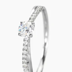 Histoire d'Or Bague Solitaire Kanel Or Blanc Oxyde De Zirconium