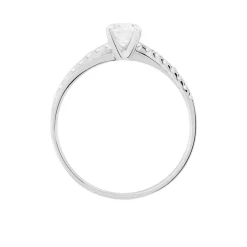 Histoire d'Or Bague Solitaire Kanel Or Blanc Oxyde De Zirconium
