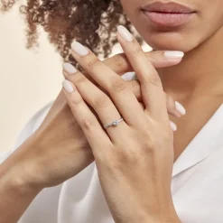 Histoire d'Or Bague Solitaire Kanel Or Blanc Oxyde De Zirconium