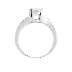Histoire d'Or Bague Solitaire Maelane Argent Blanc Oxyde De Zirconium