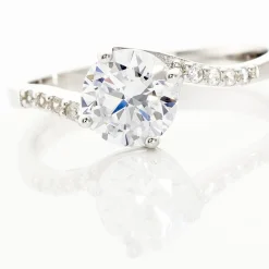 Histoire d'Or Bague Solitaire Maelane Argent Blanc Oxyde De Zirconium