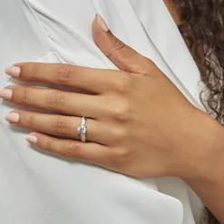 Bague Solitaire Messine Or Blanc Oxyde De Zirconium-Histoire d'Or Sale