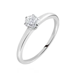 Bague Solitaire Natalia Or Blanc Diamant Synthetique-Histoire d'Or Clearance