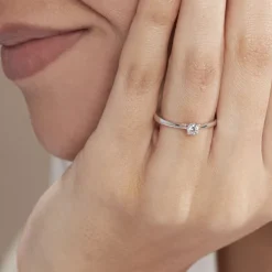 Histoire d'Or Bague Solitaire Or Blanc Fiona Diamant Synthétique