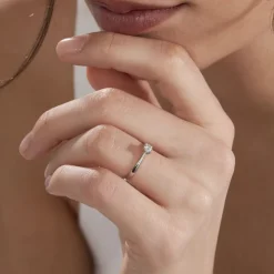 Histoire d'Or Bague Solitaire Or Blanc Aphrodite Diamant