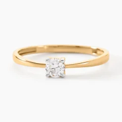 Histoire d'Or Bague Solitaire Or Jaune Eclat D'etoile Oxyde De Zirconium