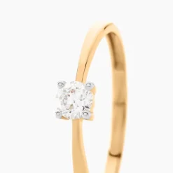 Histoire d'Or Bague Solitaire Or Jaune Eclat D'etoile Oxyde De Zirconium