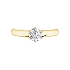 Histoire d'Or Bague Solitaire Or Jaune Diamant Synthetique