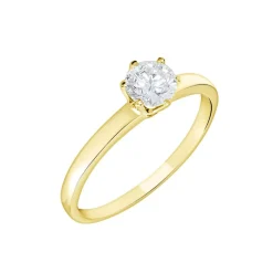 Histoire d'Or Bague Solitaire Or Jaune Diamant Synthetique