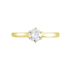 Histoire d'Or Bague Solitaire Or Jaune Diamant Synthetique