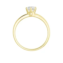 Histoire d'Or Bague Solitaire Or Jaune Diamant Synthetique