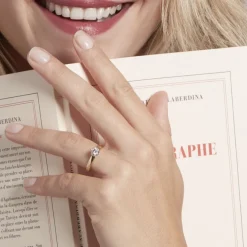 Histoire d'Or Bague Solitaire Or Jaune Diamant Synthetique