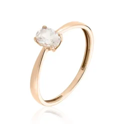 Bague Solitaire Or Rose Lexine Morganite-Histoire d'Or New