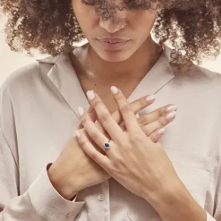 Histoire d'Or Bague Solitaire Perez Argent Blanc Oxyde De Zirconium