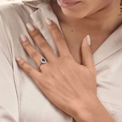 Histoire d'Or Bague Solitaire Perez Argent Blanc Oxyde De Zirconium