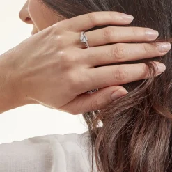 Bague Solitaire Poseidon Argent Blanc Oxyde De Zirconium-Histoire d'Or Hot