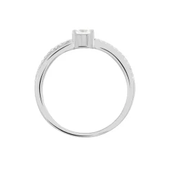 Bague Solitaire Sade Argent Blanc Oxyde De Zirconium-Histoire d'Or Sale