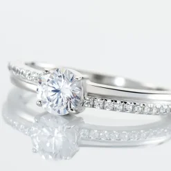 Bague Solitaire Sade Argent Blanc Oxyde De Zirconium-Histoire d'Or Sale