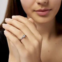 Bague Solitaire Sade Argent Blanc Oxyde De Zirconium-Histoire d'Or Sale