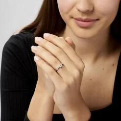 Bague Solitaire Sade Argent Blanc Oxyde De Zirconium-Histoire d'Or Sale