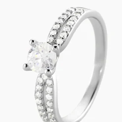 Histoire d'Or Bague Solitaire Solitea Argent Blanc Oxyde De Zirconium