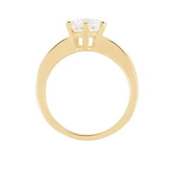 Bague Solitaire Stevie Plaqué Or Jaune Oxyde De Zirconium-Histoire d'Or New