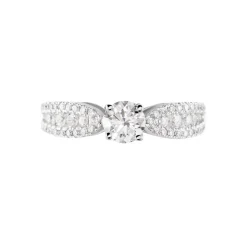 Histoire d'Or Bague Solitaire Stockholm Or Blanc Diamant Synthetique