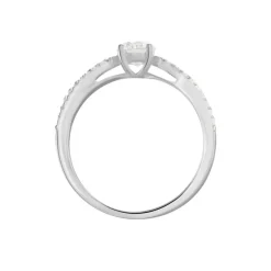 Histoire d'Or Bague Solitaire Stockholm Or Blanc Diamant Synthetique