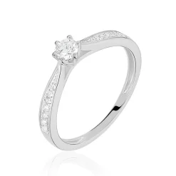 Bague Solitaire Symphonie Or Blanc Diamant-Histoire d'Or Sale